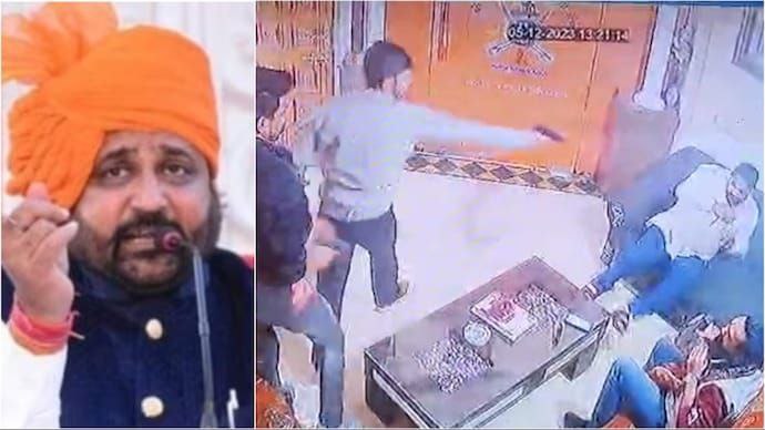 राष्ट्रीय राजपूत करणी सेना के राष्ट्रीय अध्यक्ष सुखदेव सिंह गोगामेड़ी की गोली मारकर हत्या | फाइल फोटो, सीसीटीवी वीडियो स्क्रीनग्रैब