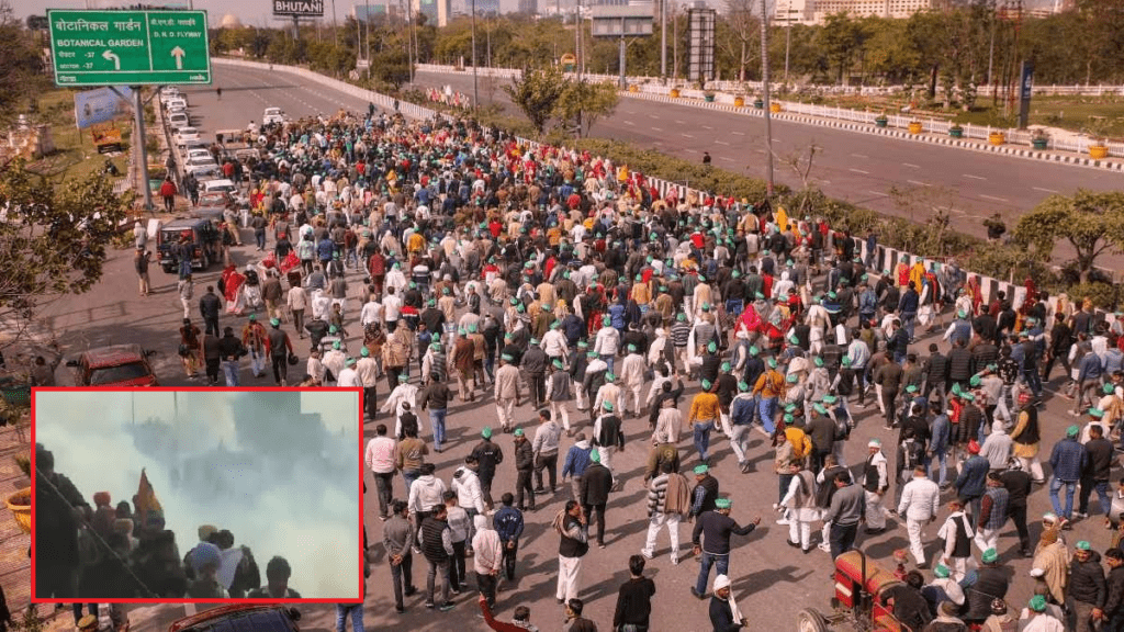 पंजाब -हरियाणा के शंभू बॉर्डर पर बैरिकेडिंग तोड़ने की कोशिश, पुलिस ने ड्रोन से आंसू गैस के गोले छोड़े