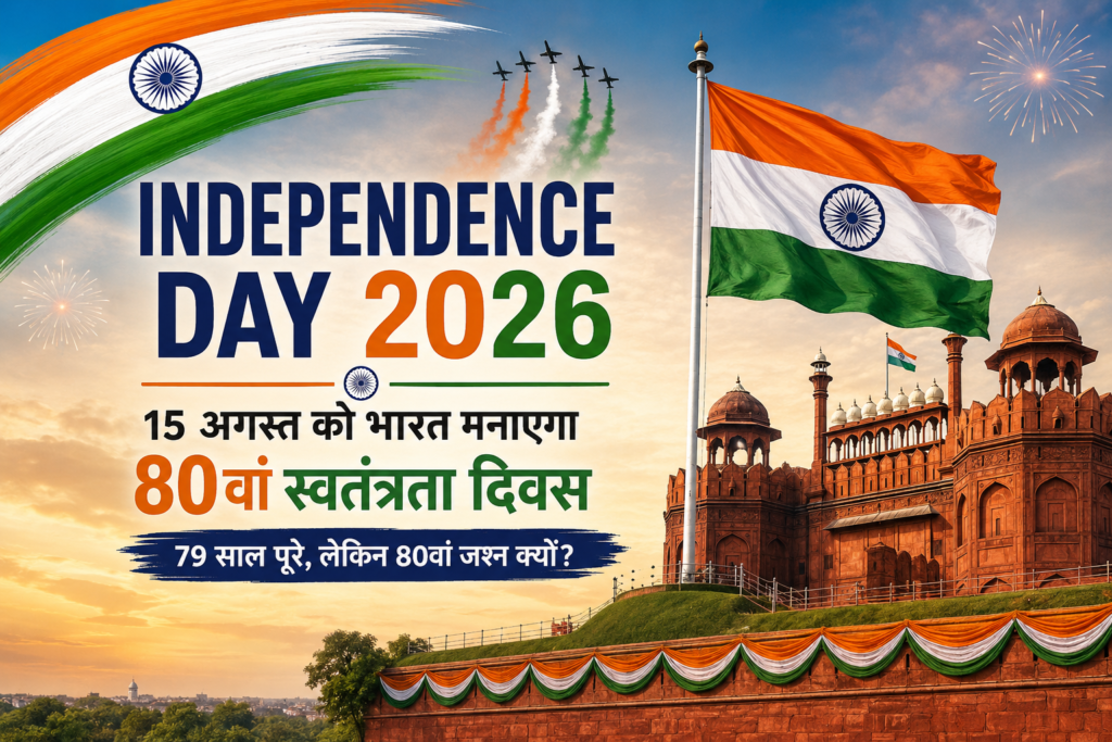 Independence Day 2026 पर लाल किले पर लहराता भारतीय तिरंगा