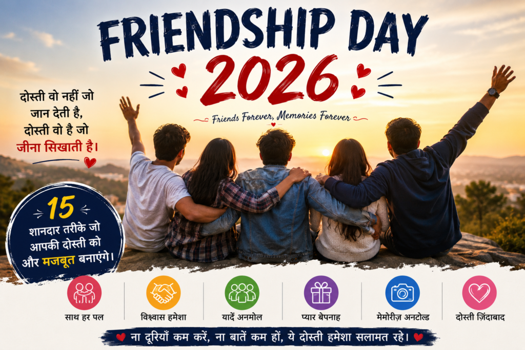 Friendship Day 2026 पर दोस्त Friendship Band बांधते हुए