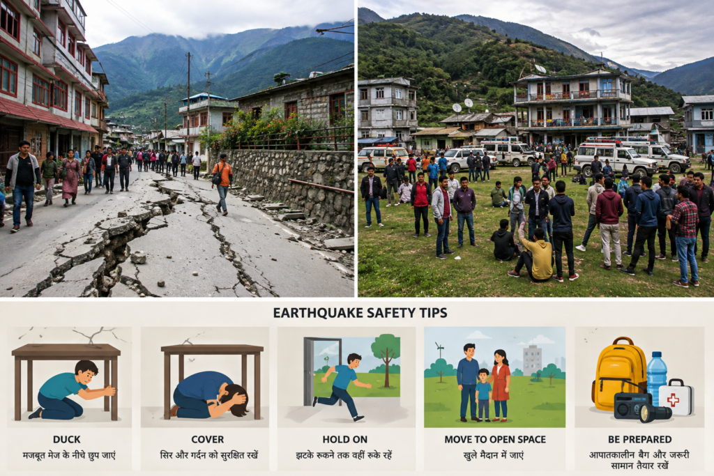 Arunachal Pradesh Earthquake Today के बाद प्रभावित क्षेत्र का सांकेतिक दृश्य