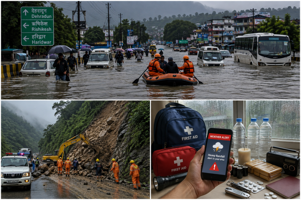 Monsoon News Today के दौरान भारत के विभिन्न राज्यों में भारी बारिश और बाढ़ का दृश्य