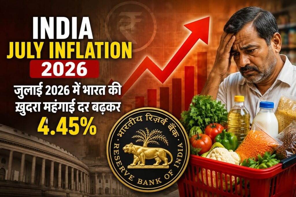 India July Inflation 2026 में महंगाई बढ़कर 4.45 प्रतिशत